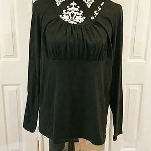 Loft Long Sleeve Charcoal Top